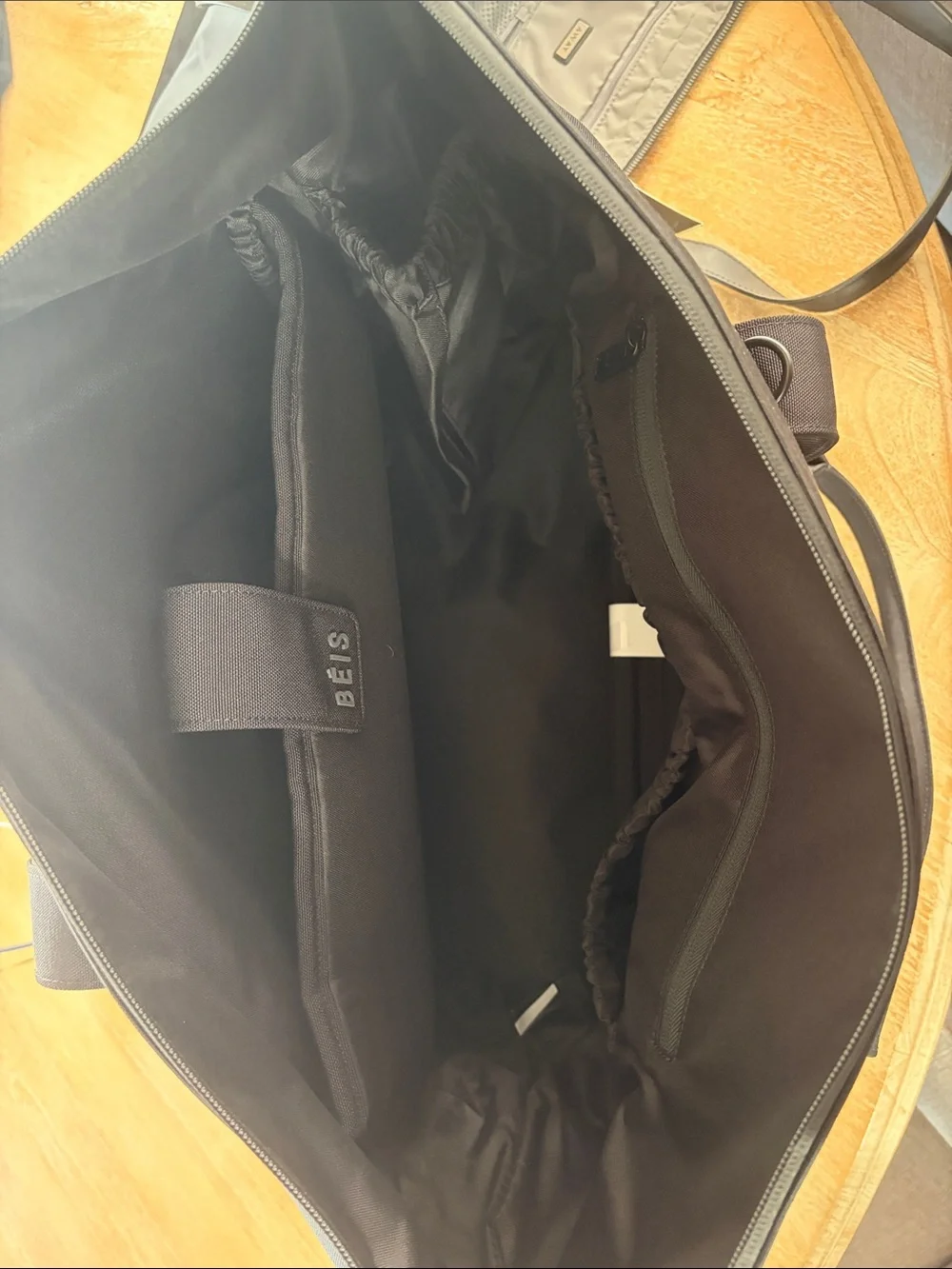 BEIS Black Canvas Tote with Zippered Base